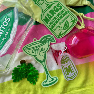 Margs & Matrimony, Targhetta con nome della damigella d'onore, Proposta per addio al nubilato, Ultima festa, Bicchiere da Margarita, Salva acqua, bevi Tequila - Product Image 6