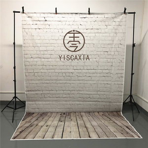 Achtergrond Houten Vloer Fotografie <span class=keywords><strong>Vinyl</strong></span> 150X210Cm 7x5ft Oem Bedrukte Ontwerp Licht Gewicht Witte Bakstenen Muur Met grijs Cn; gua - Product Image 1