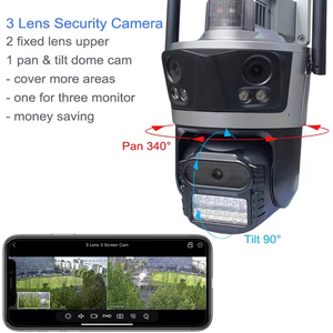 8MP trong nhà ống kính kép Dome Wifi máy ảnh 360 độ icsee <span class=keywords><strong>Webcam</strong></span> tầm nhìn ban đêm súng và bóng không dây CCTV PTZ mạng Máy ảnh - Product Image 3