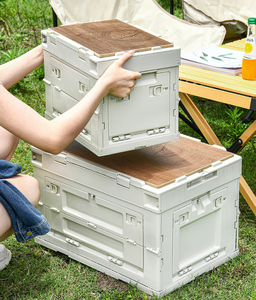 Boîte de rangement pliable pour le camping en plein air avec couvercle en bois 26L <span class=keywords><strong>60L</strong></span> Boîtes de rangement pliables multifonctionnelles en <span class=keywords><strong>plastique</strong></span> pour le camping - Product Image 6