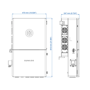 Inversores Solares Híbridos Sunark de Onda Sinusoidal Pura de 12V 220V, 5Kw, 6Kw, 10kw, 12Kw, Bifásicos - Product Image 3