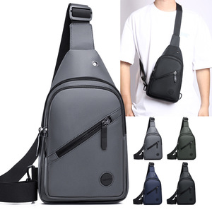 Men's Crossbody Bag Oxford Cloth Water Resistant Large Capacity Everyday Use Gray Black Green Blue Solid Color - Product Image 1