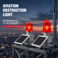 LED Rojo de 15W 1000cd IP65 con Fotocélula para Torres de Transmisión, Luces de Obstrucción de Aviación WON-SOLAR-122