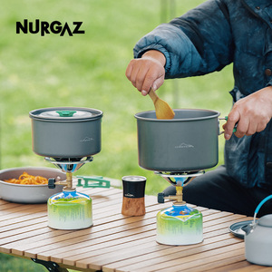 NURGAZ Estufa portátil para exteriores, cabezal de quemador de 120x90mm, estufa de gas ligera a prueba de viento para acampar, para 1-2 personas - Product Image 4