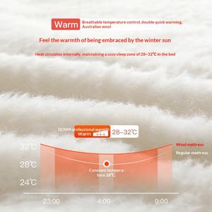Matelas en laine, <span class=keywords><strong>couverture</strong></span> en laine d'agneau rembourrée, simple, hiver, épaissi, chaud, antibactérien, désodorisant, chauffage rapide - Product Image 4