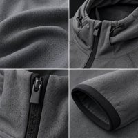 Veste technique robuste grise pour homme à capuche, coupe ajustée, zippée, pour l'entraînement et le sport, idéale pour la randonnée, OEM