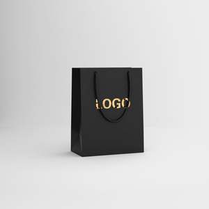 Sac en carton laminé mat gaufré avec feuille d'or de luxe personnalisé, logo, grand cadeau, robuste, recyclable, réutilisable, magasin de vêtements - Product Image 1