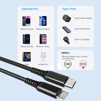 Kabel dikepang nilon karet SR panjang, kawat Usb c ke L (8 Pin) tahan lama untuk Apple iPhone 14 13 12 11 X Xs Pro, Pro Max,