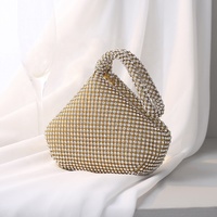 Bolso de Mano Tipo Clutch de Noche con Asa Suave en Forma de Triángulo de Diamantes BOSHIHO, Bolso Pequeño de Fiesta con Pedrería Hecho a Mano, 14x16x7cm para Mujer