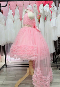 เดรสปาร์ตี้ยาวถึงเข่าหรูหราสำหรับเด็กผู้หญิงเดรสเจ้าหญิงปักเลื่อมระดับไฮเอนด์พร้อมคล้องคอ - Product Image 2