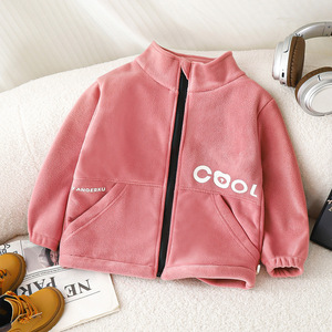 Automne O Grain Velours Vestes Nouveaux Hauts Épaissis Double Face Col D'hiver À Manches Longues À L'extérieur Vêtements Pour Enfants - Product Image 3