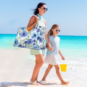 Lady Tropical Weekender Custom Flower Printed Large Waterproof Polyester Tote <b>Bag</b> <b>Beach</b> HandBag for Summer Holiday - Product Image 2