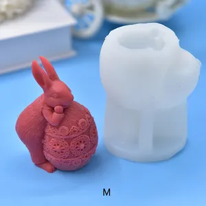 Подарок ручной работы 3D Пасхальный милый кролик юбка цветок шар силиконовая форма для поделок ароматерапия свечи силиконовая форма