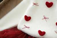 Ensemble de vêtements pour filles, 2 pièces, pull en tricot blanc à motifs de cœurs + jupe tutu rouge, vêtements tendance pour enfants, filles, hiver 2026