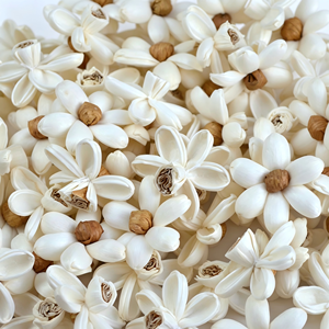 Flor de jazmín pequeña de madera de Sola de 1.6 pulgadas, flor hecha a mano personalizada con alambre fino para decoración del hogar y festivales - Product Image 2