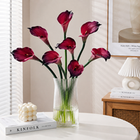 Bunga Calla Lily Buatan dari Karet Lembut, Realistis, Ringan, Anti-Bakteri untuk Dekorasi Rumah & Hotel