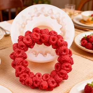 Moule en silicone TangChu 3D réaliste en forme de framboise pour gâteaux et artisanat sucré, moule DIY pour fondant aux fruits, chocolat, bougies d'aromathérapie - Product Image 3