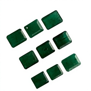 Piedra Preciosa de Esmeralda de Zambia Natural Sin Tratar, Corte Octogonal Verde Intenso, Facetada, Hecha a Mano, para Joyería - Product Image 1