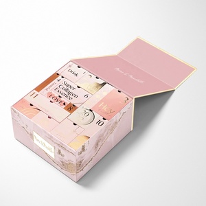 Caja rosa de lujo personalizada con 12 días de <span class=keywords><strong>calendario</strong></span> de Adviento, caja de papel de regalo cosmético impermeable de gama alta con forro de esponja de impresión en relieve - Product Image 4