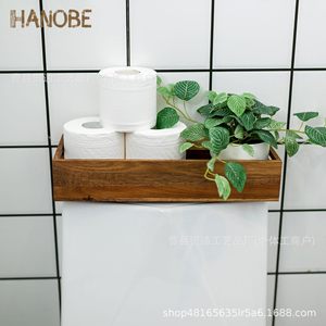 กล่องเก็บของในห้องน้ำแบบไม้ พร้อมถาดสำหรับสบู่ เครื่องสำอาง ที่ใส่กระดาษชำระ รูปทรงสี่เหลี่ยมผืนผ้า แบบตั้งพื้น - Product Image 4