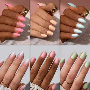 Spring Summer Extra Short Oval False Fake <strong>Nails</strong> Wholesale Soft <strong>Gel</strong> <strong>Pastel</strong> Solid Color <strong>Pink</strong> Artificial Press on <strong>Nails</strong> with Glue - Product Image 4