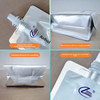 Pochette souple personnalisée de qualité alimentaire avec bec verseur et fermeture à quatre/huit soudures latérales pour l'emballage de jus, bière, champagne et autres boissons