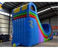 Toboggan aquatique géant gonflable stimulant pour l'extérieur, château gonflable commercial pour le plaisir estival en jardin
