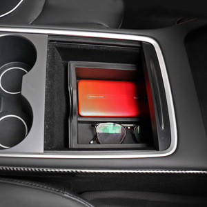 Apto para bandeja organizadora de consola central Tesla <span class=keywords><strong>Model</strong></span> <span class=keywords><strong>Y</strong></span> con forro de fieltro | Accesorios de caja de almacenamiento ocultos mejorados (2021-2024) - Product Image 4