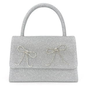 Bolso de mano de lujo para mujer, para boda, fiesta, graduación, con purpurina, brillante, con flores y pedrería, tipo clutch, para cena, noche, con solapa - Product Image 1