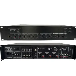 6 Zone 500W Mixer Amp with independent six zone output volume attenuators and 3 XLR Phontom power input