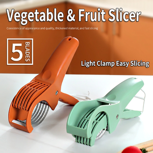Trancheuse à légumes multifonction portative, lame en acier inoxydable, coupe-fruits, hachoir alimentaire portable pour la cuisine et la préparation de salades - Product Image 1