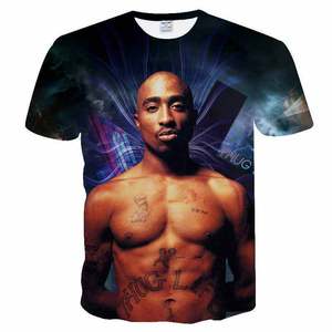 Spedizione Gratuita 2022 Nuovo Design Vendita Calda T-Shirt Casual con Stampa Digitale <span class=keywords><strong>2Pac</strong></span>, Fornitore Cinese di T-Shirt 3D - Product Image 5