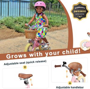 Bicicletta per Bambine Petimini 12-20 Pollici con Telaio in Acciaio, Cestino in Plastica, Freno a Disco, Monovelocità, Forcella Ammortizzata per Bambini 2-12 Anni - Product Image 2