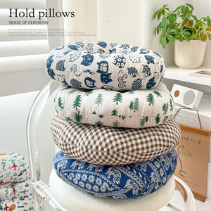 Cotton Linen Round Seat Cushion Extra Soft Breathable For Living Room Bedroom Study Outdoor Balcony - Product Image 1