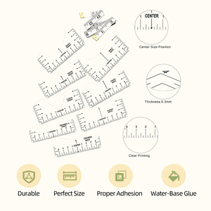 Xách Tay PVC Cai Trị Cổ T-Shirt Tùy Chỉnh Kích Thước Quần Áo Hướng Dẫn 4-Mảnh Gấp T-Shirt Cổ Công Cụ Thiết Lập - Product Image 3