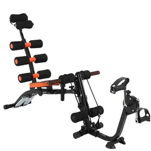 Multifunctionele Thuis Ab Workout Gym Fitness 6in1 Sit-Ups Machine Core Training Verstelbare Gewicht Bench Met Fiets halter Kruk