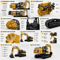 Excavatrice sur chenilles CAT 336 d'occasion certifiée, avec soupape principale d'origine, 36 tonnes, pour la vente à l'exportation
