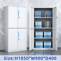 Armoire de classement robuste verrouillable, écologique, démontable, pour bureau à domicile, armoire de classement métallique à 4 portes avec serrure à clé
