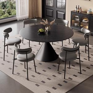 عشاء حديث فاخر من الخشب الصلب الدائري ، 4 6 8 مقاعد ، غرفة معيشة للمطعم ، تصاميم أثاث أسود دوار - Product Image 6