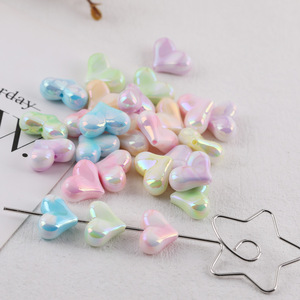 Perles acryliques en forme de cœur, couleurs aléatoires, pour la fabrication de bijoux, accessoires de bricolage, 35233 - Product Image 5