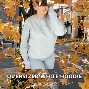 Custom Logo Embroidered Breathable Blank Pullover Loose Boxy <b>Womens</b> Hoodies Sweatshirts Unisex Oversized <b>White</b> Fleece Crewneck - Product Image 2