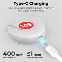 Bouton de panique intelligent portable WALE Tuya WiFi, alarme domestique, bouton d'urgence pour personnes âgées, SOS, batterie rechargeable, charge Type-C