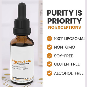 ויטמין D3 + K2 אורגני 100% ליפוזומלי, ספיגה מקסימלית, תוסף תזונה לגברים ונשים, מותג פרטי (OEM) - Product Image 1
