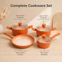 Ensemble de casseroles en aluminium OEM, durable et moderne, revêtement antiadhésif, poêle à frire, casserole, ensemble d'ustensiles de cuisine