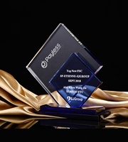 Trophée en verre K9 de haute qualité, plaque en cristal gravée au laser, logo personnalisé, forme personnalisée, base noire, cadeau souvenir