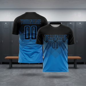 Ensembles de maillots de football unisexes sur mesure, imprimés par sublimation, manches courtes, 100% polyester, uniforme d'équipe de football écologique - Product Image 2