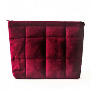 2024 Custom Logo Winter Down Cotton Velvet Soft Puffer Puffy Fluffy Quilted Makeup Cosmetic <b>Bag</b> Travel Make up Pouch - Product Image 1