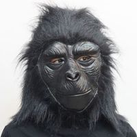 Masque de parodie en latex tête de chimpanzé pour diffusion en direct, accessoire durable pour Halloween et fêtes de carnaval, en stock