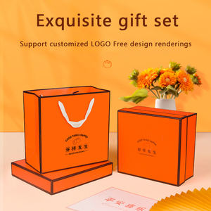 Coffrets cadeaux d'entreprise personnalisés avec logo orange, impression sérigraphique exquise, pour événement anniversaire d'entreprise, souvenir, cadeau du Nouvel An - Product Image 4
