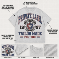 T-shirt vintage délavé en coton pur 240 GSM, couleur unie, coupe ample avec épaules tombantes pour homme, vente en gros OEM ODM